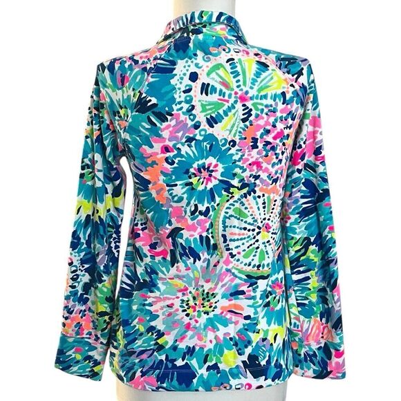 Lilly Pulitzer Skipper Popover 1/4 Zip Pullover Top XS Dive In Colorful Preppy - Picture 4 of 12